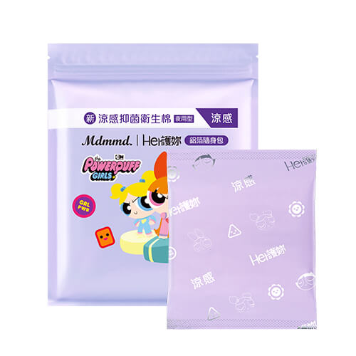 感量多型-飞天小女警限定版-新凉感抑菌卫生棉 28cm / 7片装 hebh0044